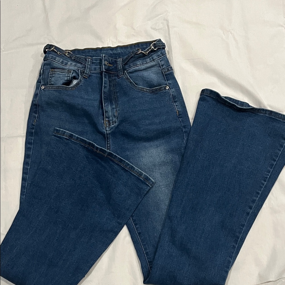 SHEIN Dark Blue Denim Pants